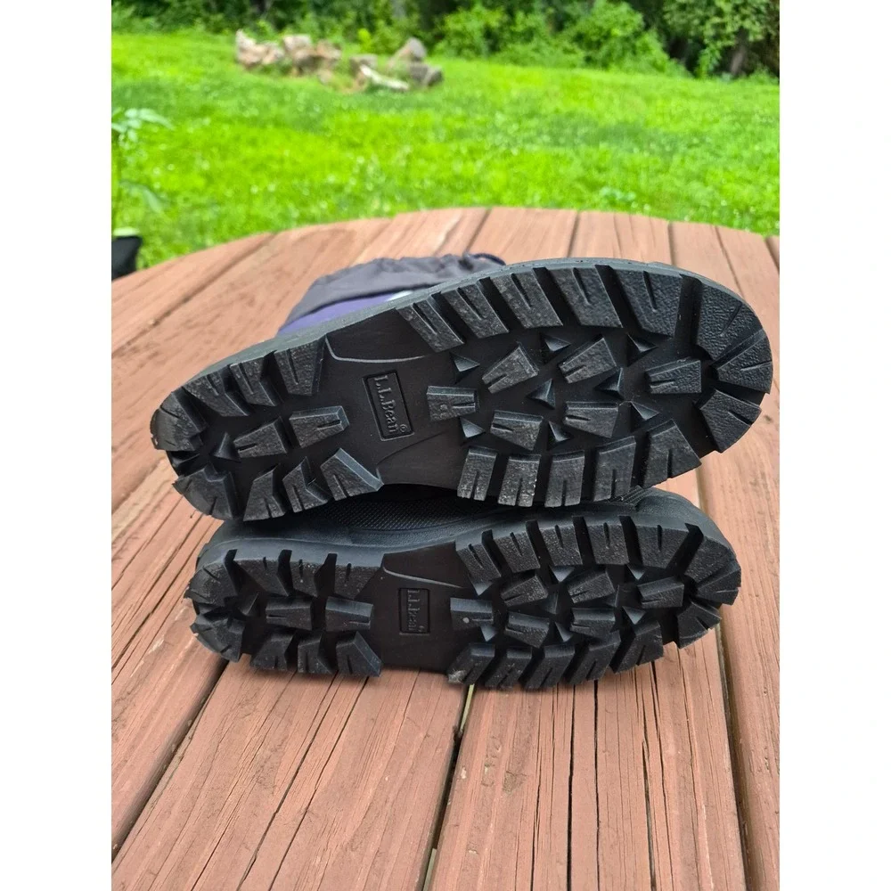 NEW LL Bean Kids Northwoods Snow Boots Black Purple Waterproof Winter Size 6